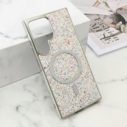Futrola za Samsung Galaxy S24 Ultra leđa Glam glow MagSafe - srebrna