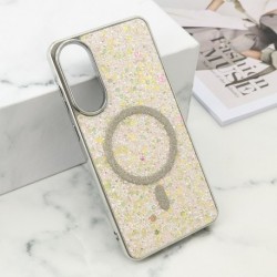Futrola za Samsung Galaxy S25 Edge leđa Glam glow MagSafe - srebrna