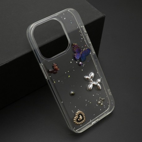 Futrola za iPhone 15 Pro leđa Sticker - braon