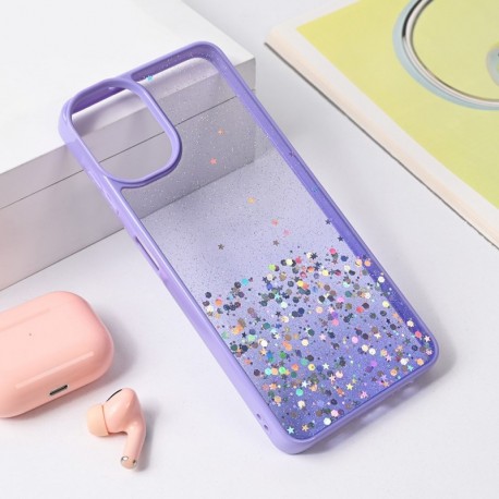 Futrola za Samsung Galaxy A06 leđa Frame glitter - ljubičasta