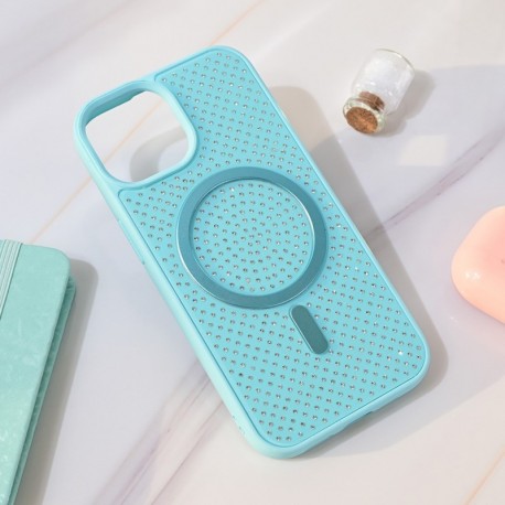 Futrola za iPhone 15 leđa MagSafe crystal glow - tirkizna