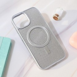 Futrola za iPhone 15 leđa MagSafe crystal glow - srebrna