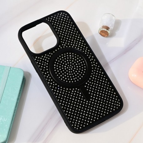 Futrola za iPhone 15 Pro Max leđa MagSafe crystal glow - crna