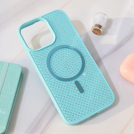 Futrola za iPhone 15 Pro Max leđa MagSafe crystal glow - tirkizna