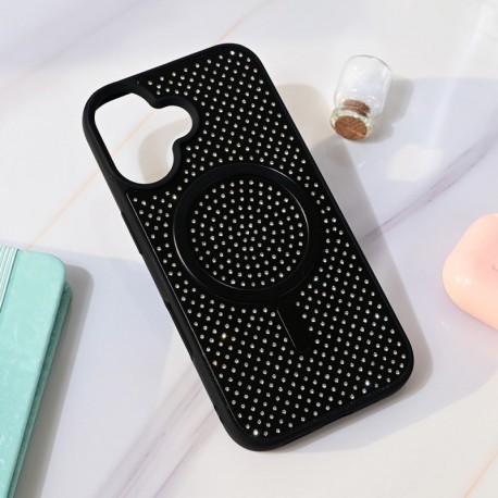 Futrola za iPhone 16 leđa MagSafe crystal glow - crna