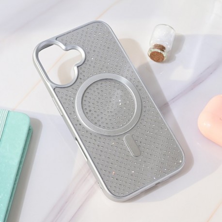 Futrola za iPhone 16 leđa MagSafe crystal glow - srebrna