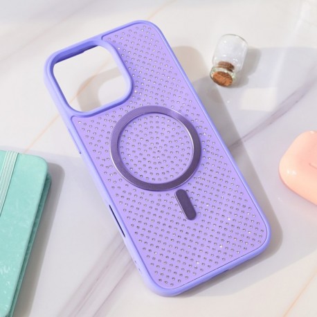 Futrola za iPhone 16 Pro Max leđa MagSafe crystal glow - ljubičasta