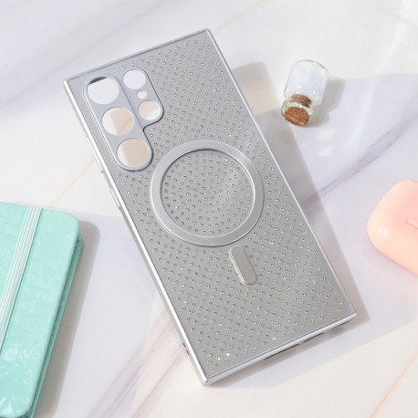 Futrola za Samsung Galaxy S23 Ultra leđa MagSafe crystal glow - srebrna