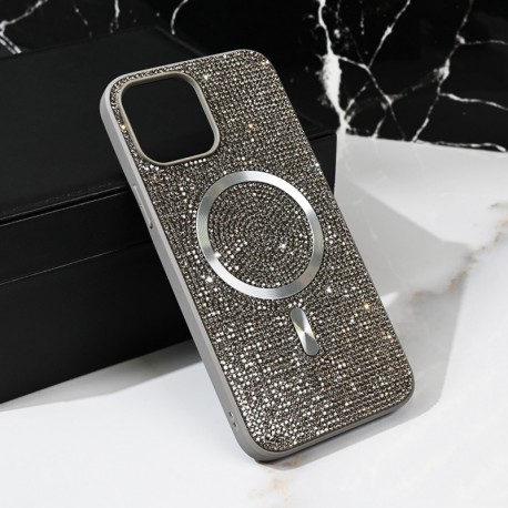 Futrola za iPhone 15 Pro Max leđa MagSafe glam - srebrna