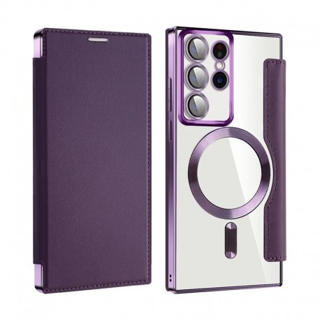 Futrola za Samsung Galaxy S22 Ultra 5G preklop bez magneta bez prozora MagSafe Lux - ljubičasta