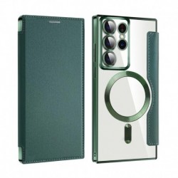 Futrola za Samsung Galaxy S22 Ultra 5G preklop bez magneta bez prozora MagSafe Lux - zelena