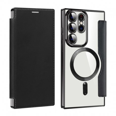 Futrola za Samsung Galaxy S23 Ultra preklop bez magneta bez prozora MagSafe Lux - crna