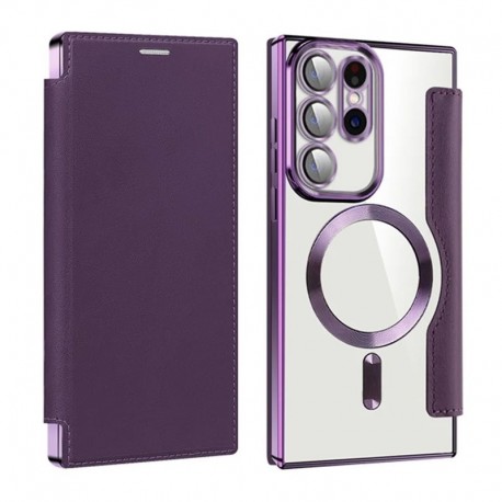 Futrola za Samsung Galaxy S23 Ultra preklop bez magneta bez prozora MagSafe Lux - ljubičasta