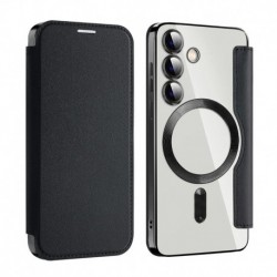 Futrola za Samsung Galaxy S24 preklop bez magneta bez prozora MagSafe Lux - crna