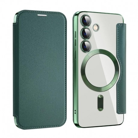 Futrola za Samsung Galaxy S24 preklop bez magneta bez prozora MagSafe Lux - zelena