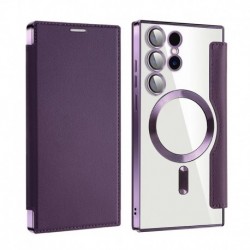 Futrola za Samsung Galaxy S24 Ultra preklop bez magneta bez prozora MagSafe Lux - ljubičasta