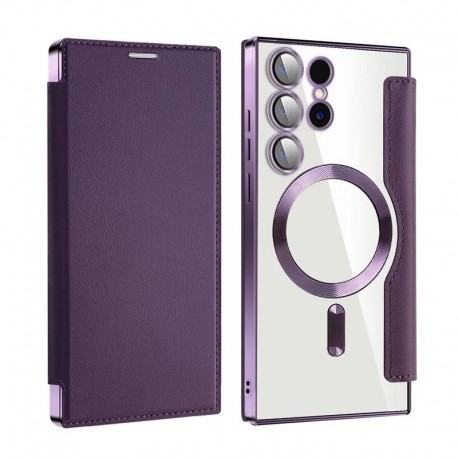 Futrola za Samsung Galaxy S24 Ultra preklop bez magneta bez prozora MagSafe Lux - ljubičasta