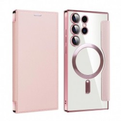 Futrola za Samsung Galaxy S24 Ultra preklop bez magneta bez prozora MagSafe Lux - roza