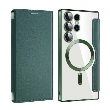 Futrola za Samsung Galaxy S24 Ultra preklop bez magneta bez prozora MagSafe Lux - zelena