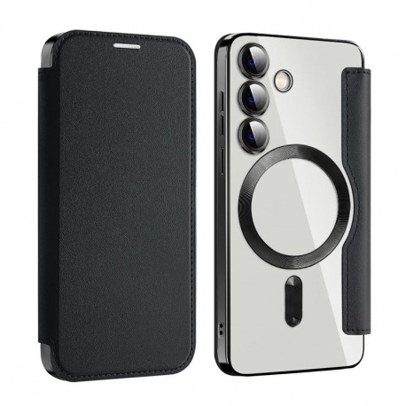 Futrola za Samsung Galaxy S25 preklop bez magneta bez prozora MagSafe Lux - crna