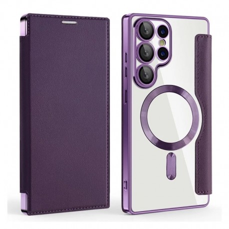 Futrola za Samsung Galaxy S25 Ultra preklop bez magneta bez prozora MagSafe Lux - ljubičasta