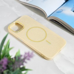 Futrola za iPhone 13 leđa MagSafe sparkle dust - žuta