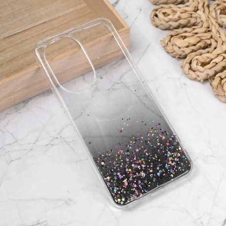 Futrola za Huawei Honor 200 leđa silikon Glitter - crna