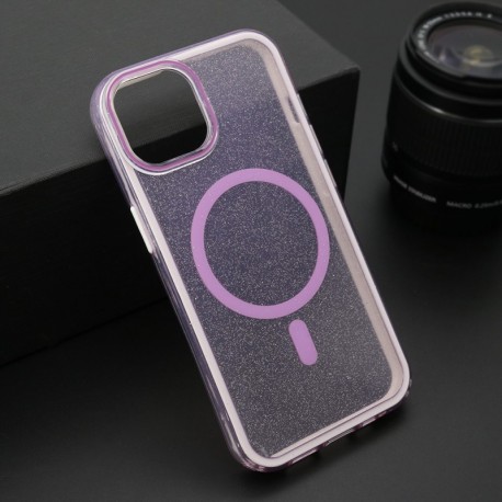 Futrola za iPhone 14 leđa Crystal MagSafe - ljubičasta