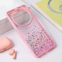 Futrola za Xiaomi Redmi 14C/14R leđa Frame glitter - roza