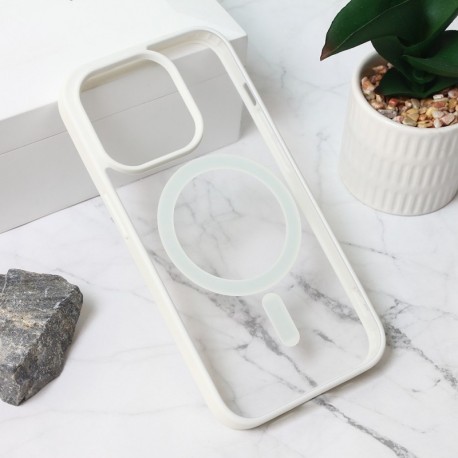 Futrola za iPhone 15 Pro leđa Magsafe frame color - bela