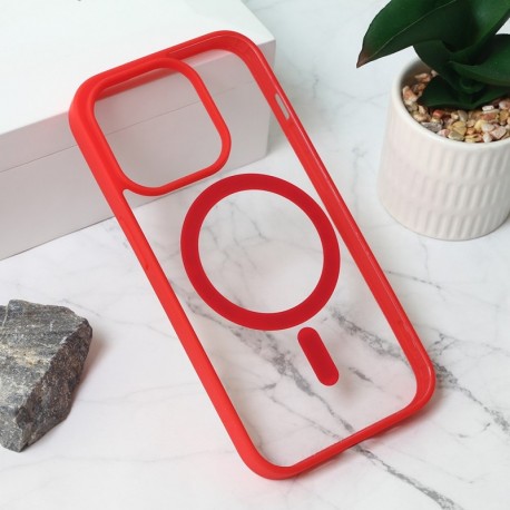 Futrola za iPhone 15 Pro leđa Magsafe frame color - crvena