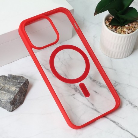 Futrola za iPhone 15 Pro Max leđa Magsafe frame color - crvena
