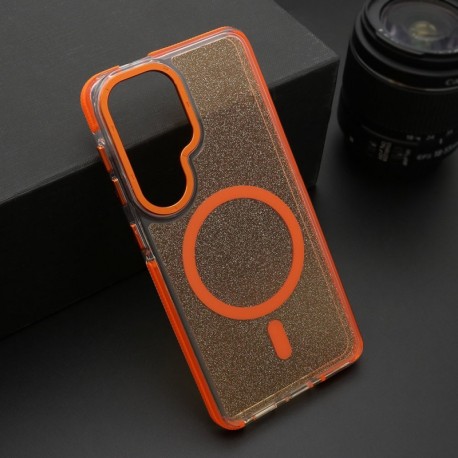 Futrola za Samsung Galaxy S26 leđa Magsafe sparkling look - narandžasta