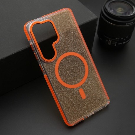 Futrola za Samsung Galaxy S26 Ultra leđa Magsafe sparkling look - narandžasta