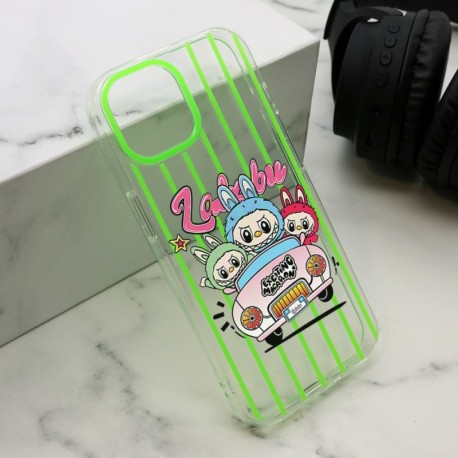 Futrola za iPhone 15 leđa Print Labubu - zelena