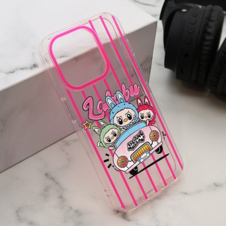 Futrola za iPhone 15 Pro leđa Print Labubu - pink