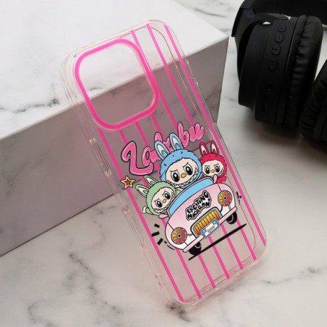Futrola za iPhone 16 Pro leđa Print Labubu - pink