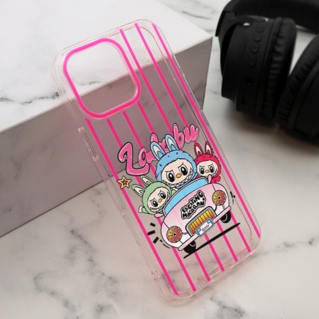 Futrola za iPhone 16 Pro Max leđa Print Labubu - pink